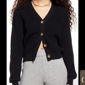 BP Easy Button Front Cardigan Size Small Black